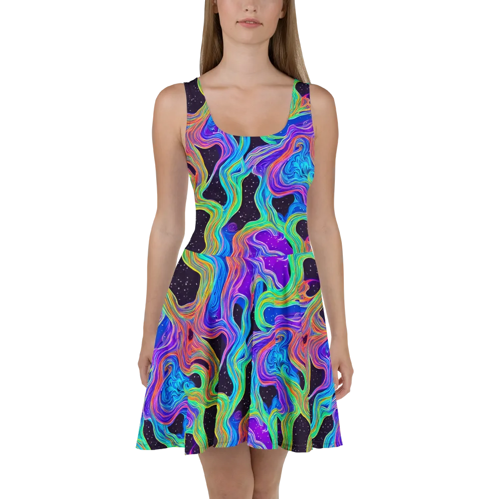 Infinite Chromatics on Skater Dress — Front