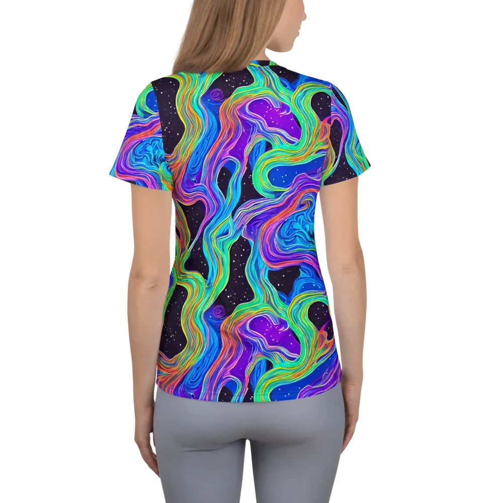 Infinite Chromatics on Women's Athletic T-Shirt — Back