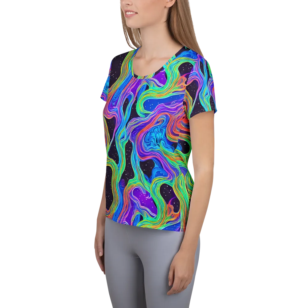 Infinite Chromatics on Women's Athletic T-Shirt — Left
