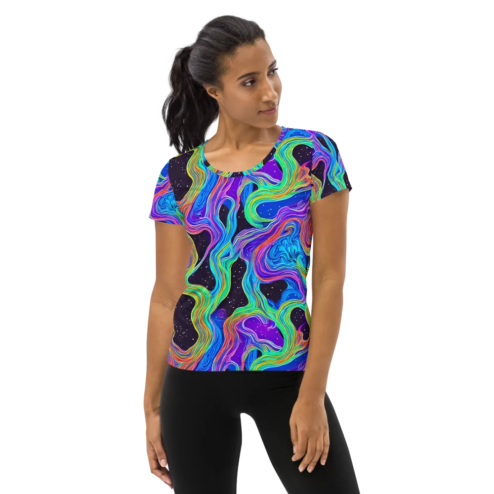 Infinite Chromatics on Women's Athletic T-Shirt — Front