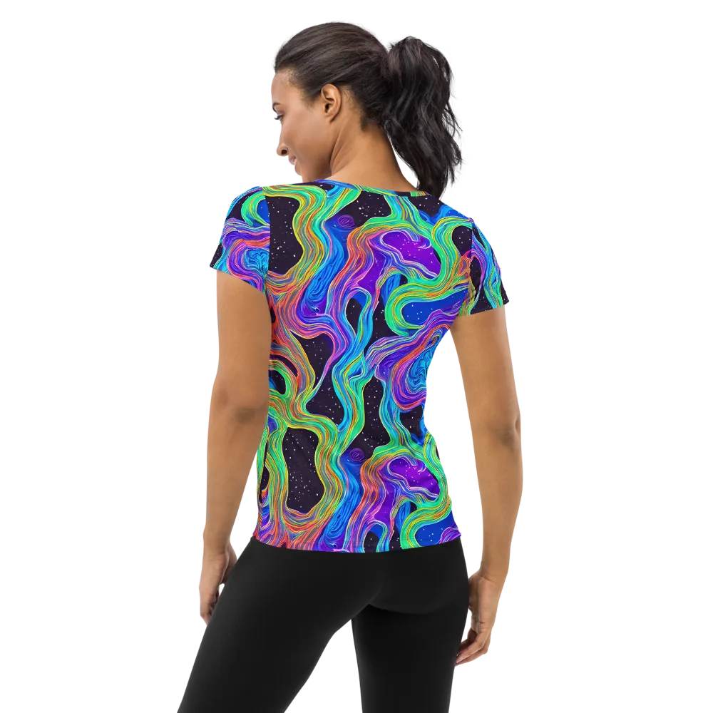 Infinite Chromatics on Women's Athletic T-Shirt — Back