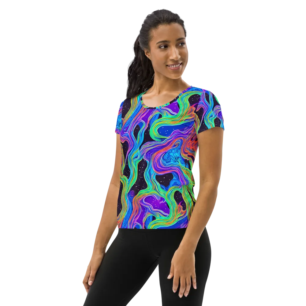 Infinite Chromatics on Women's Athletic T-Shirt — Left