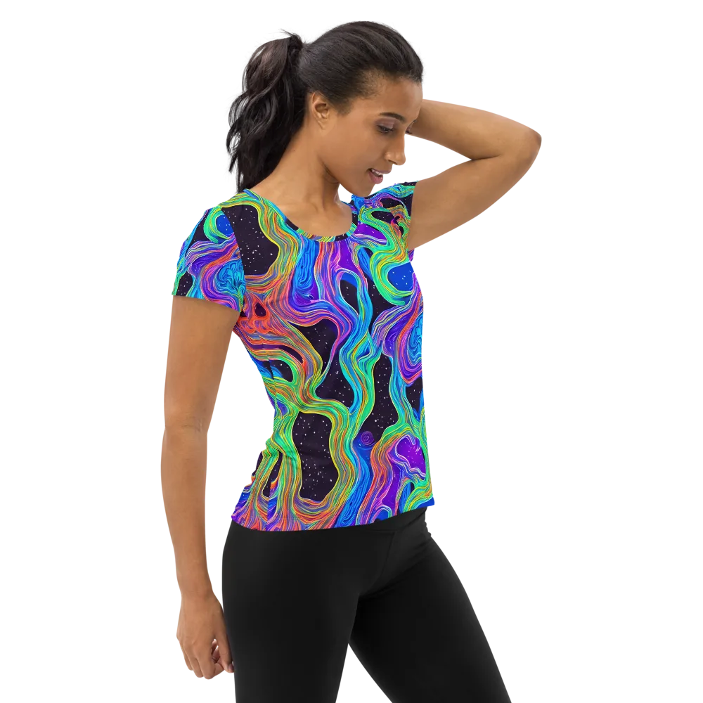 Infinite Chromatics on Women's Athletic T-Shirt — Right