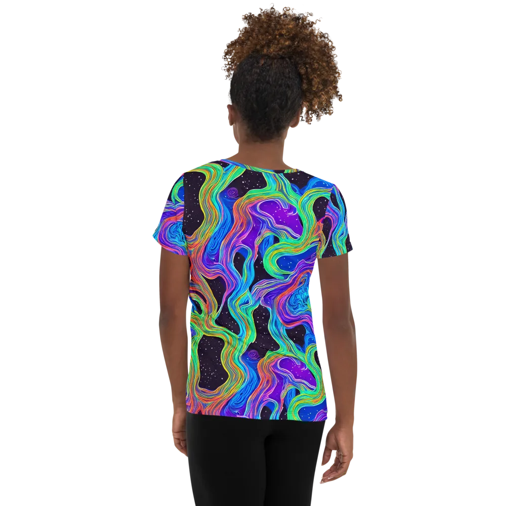 Infinite Chromatics on Women's Athletic T-Shirt — Back