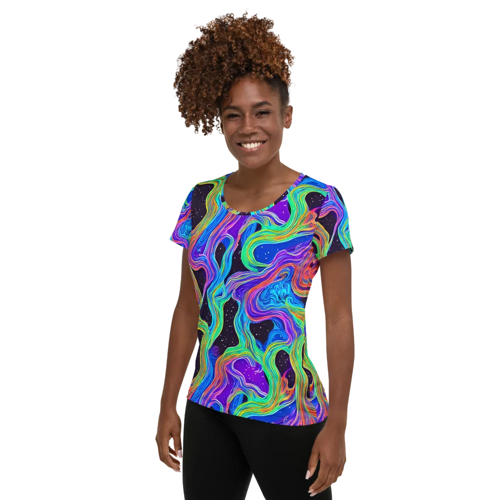 Infinite Chromatics on Women's Athletic T-Shirt — Left
