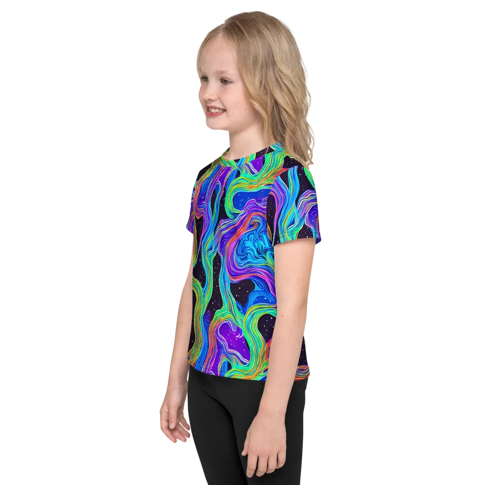 Infinite Chromatics on Kids Crew Neck T-Shirt — Left