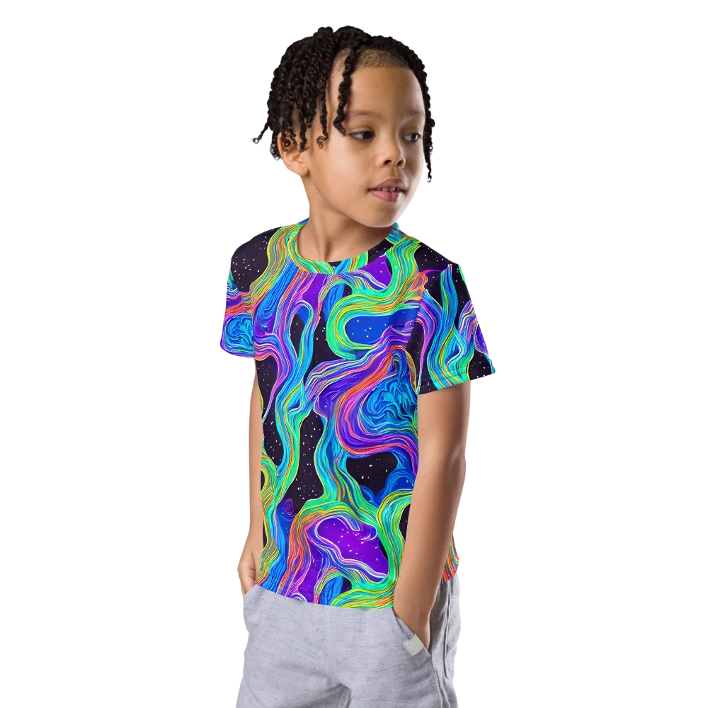 Infinite Chromatics on Kids Crew Neck T-Shirt — Left Front