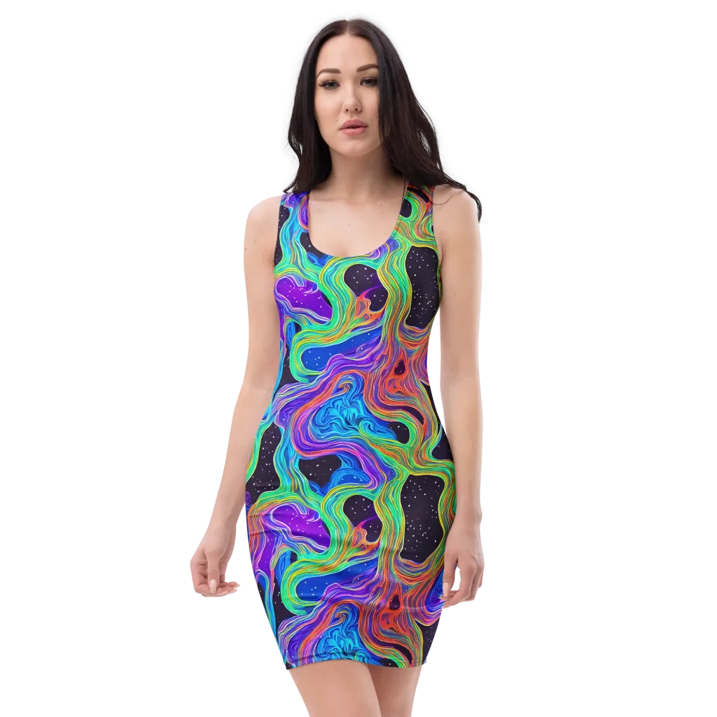 Infinite Chromatics on Bodycon Dress — Front