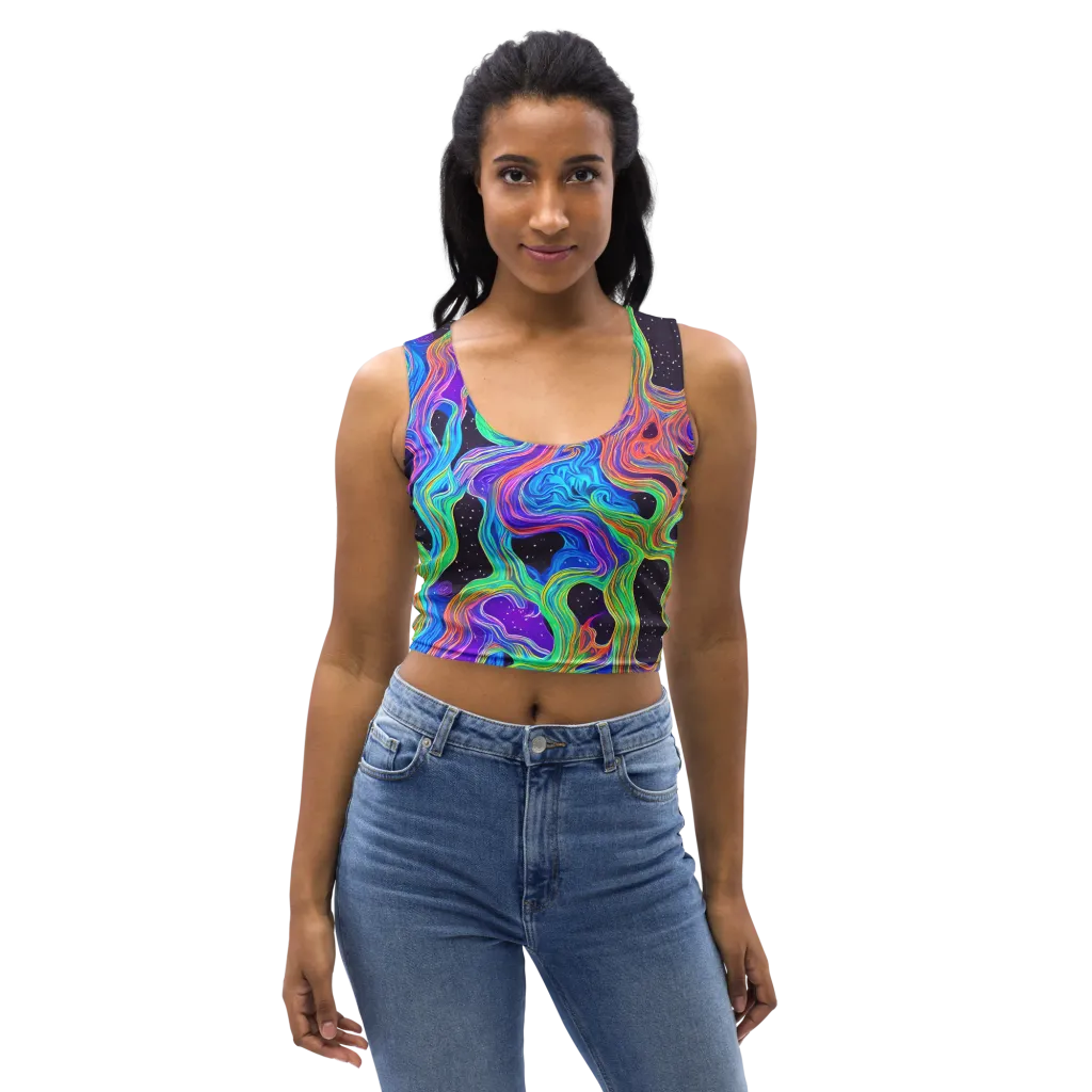 Infinite Chromatics on Crop Top — Front