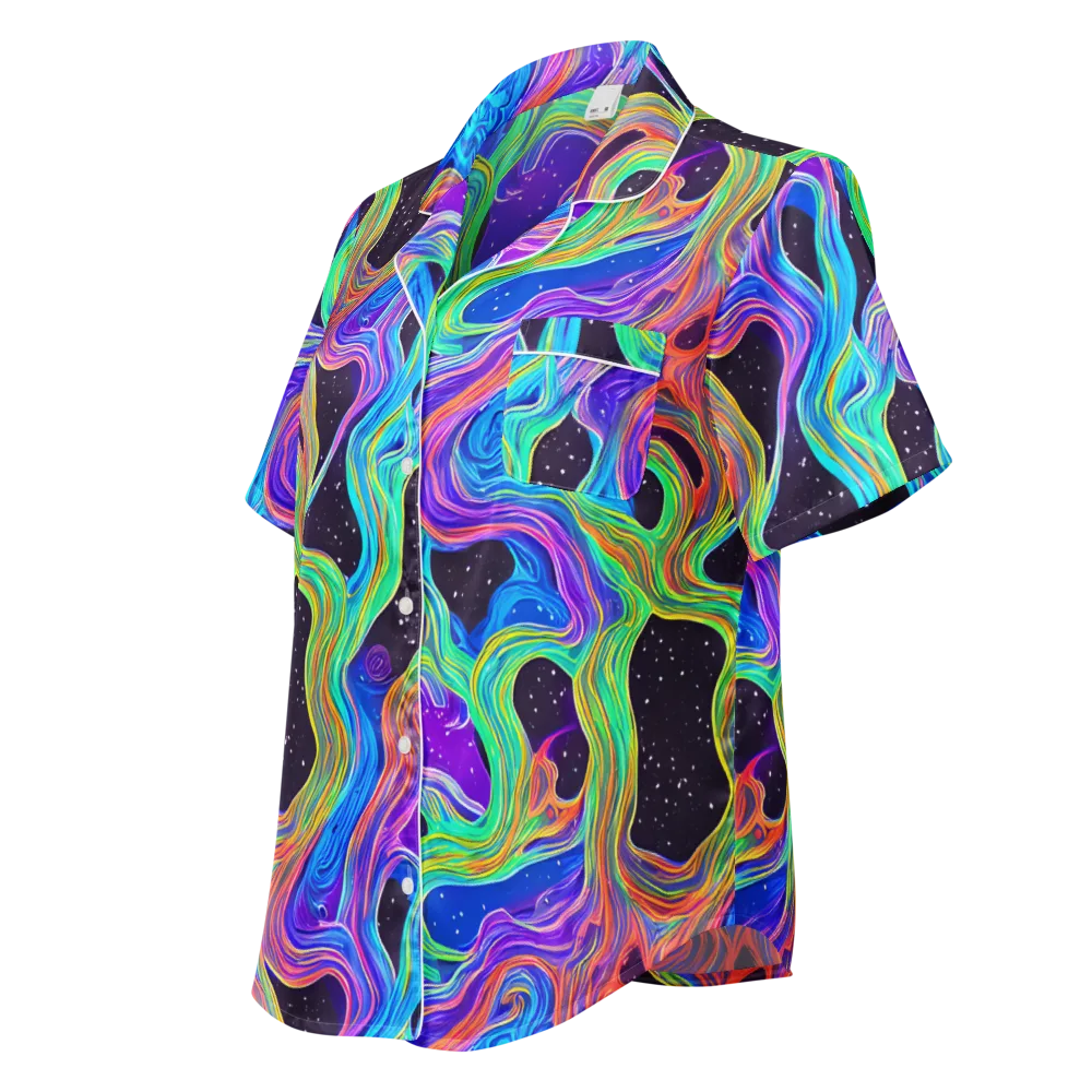 Infinite Chromatics on Women's Short Sleeve Pajama Top — Left Front