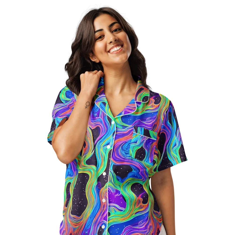 Infinite Chromatics on Women's Short Sleeve Pajama Top — Front