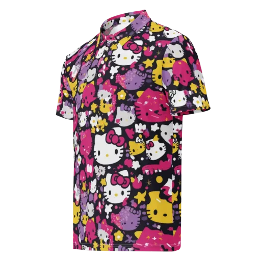 Neon Kitty Carnival on a Men's Slim Fit Polo Shirt