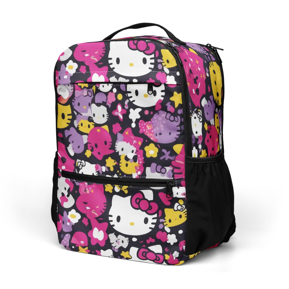 Neon Kitty Carnival on Utility Backpack — Left Front