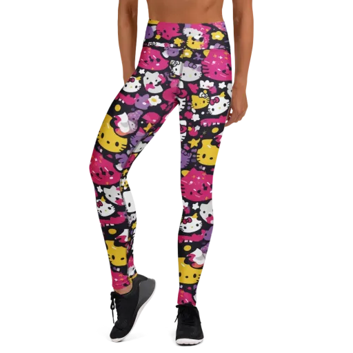 Neon Kitty Carnival on a Yoga Leggings