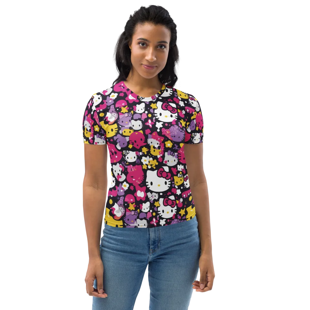 Neon Kitty Carnival on Women's Crew Neck T-Shirt — Front
