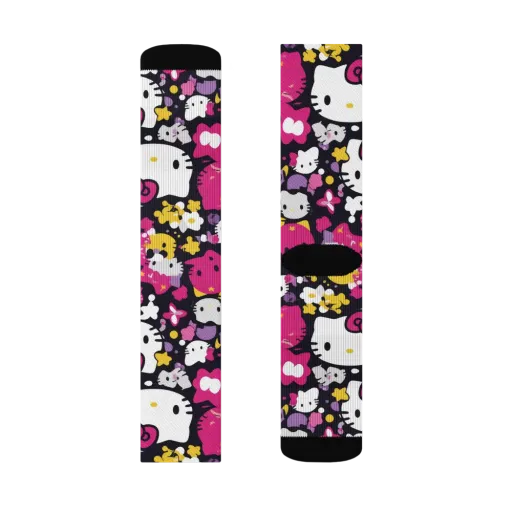 Neon Kitty Carnival on a Socks