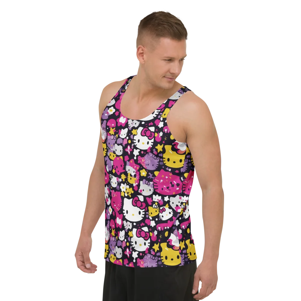 Neon Kitty Carnival on Men's Tank Top — Left Front