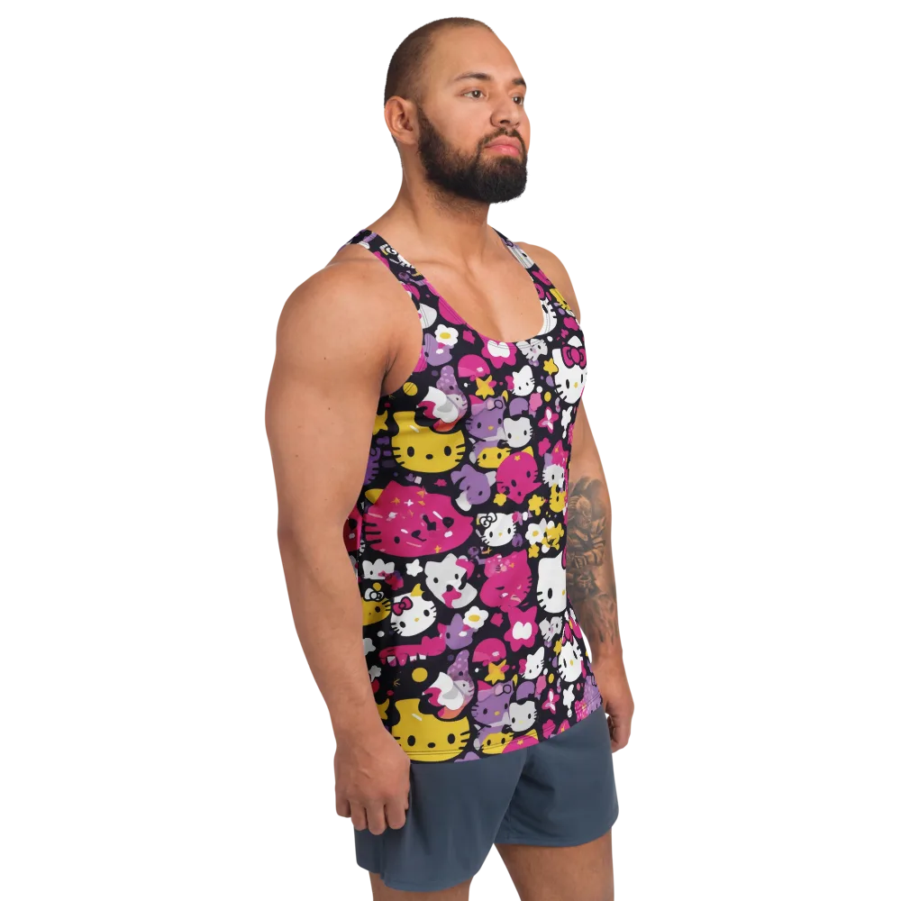 Neon Kitty Carnival on Men's Tank Top — Right Front