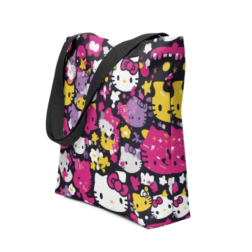 Neon Kitty Carnival on a Tote Bag