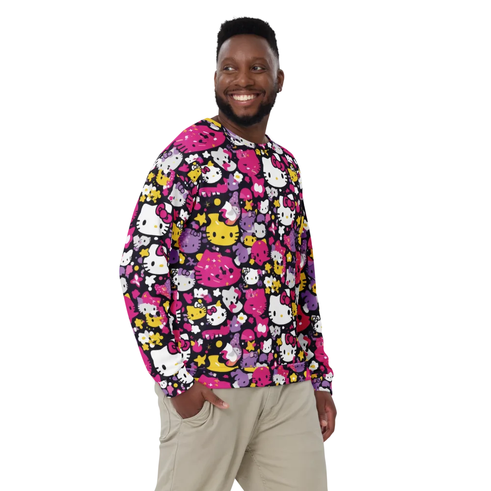 Neon Kitty Carnival on Sweatshirt — Front