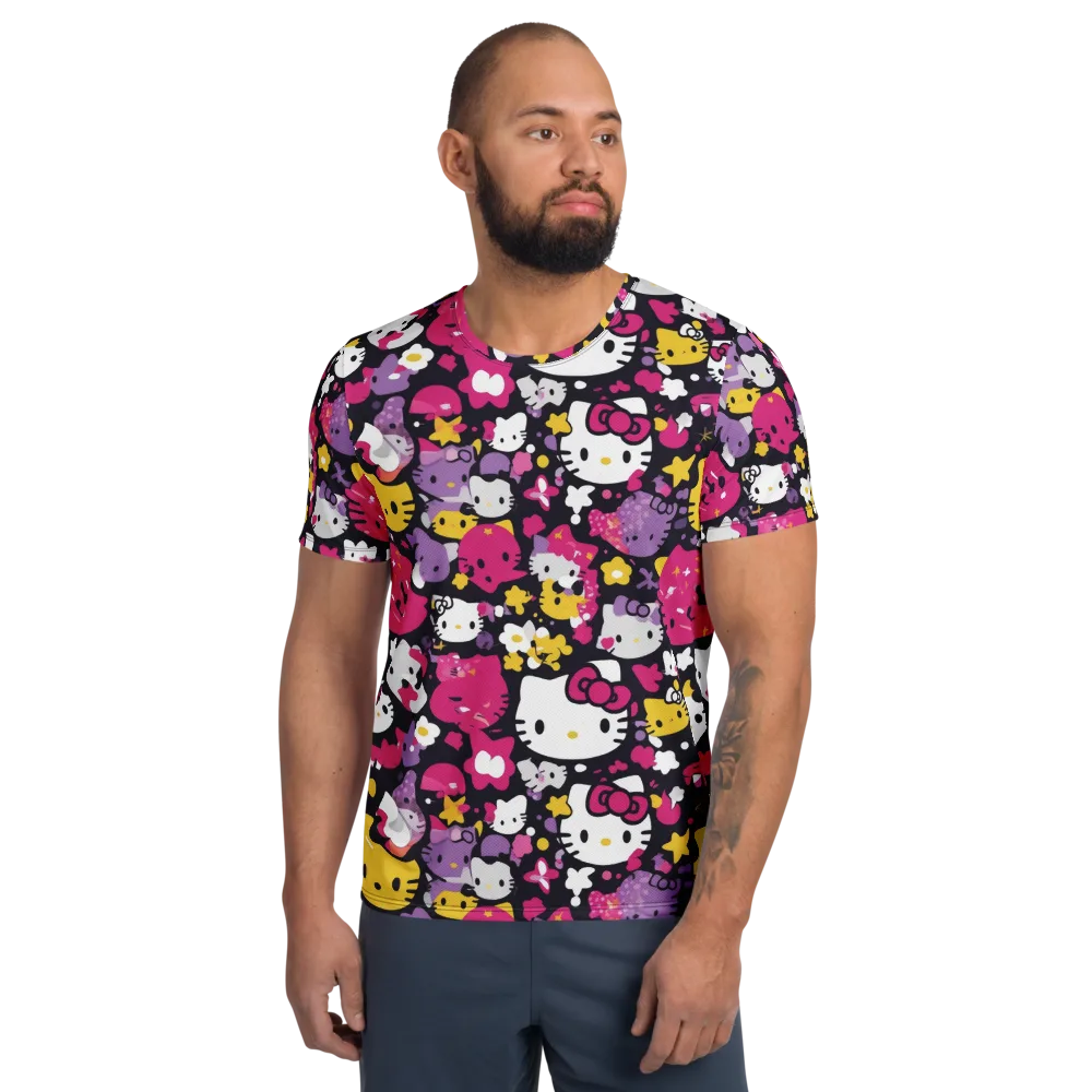 Neon Kitty Carnival on Men's Athletic T-Shirt — Front