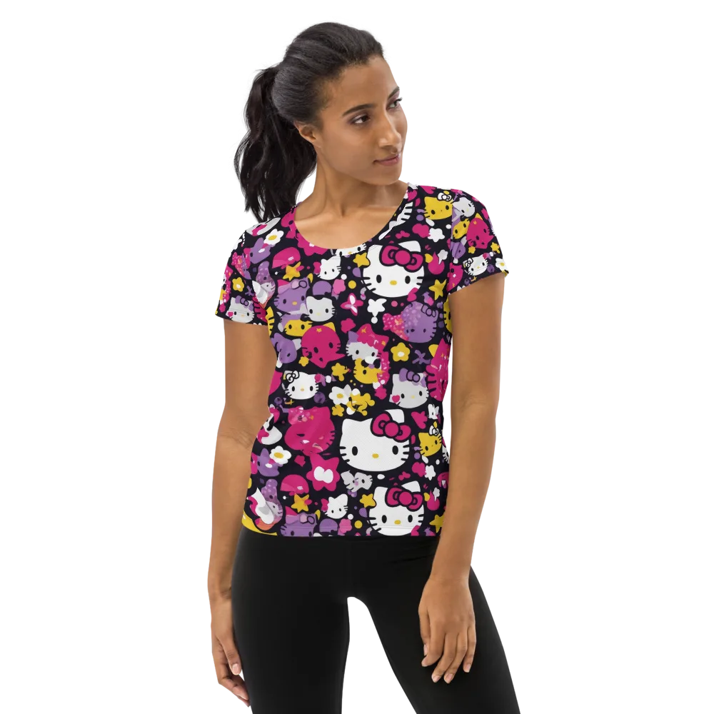Neon Kitty Carnival on Women's Athletic T-Shirt — Front