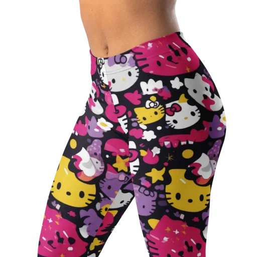 Neon Kitty Carnival on a Leggings