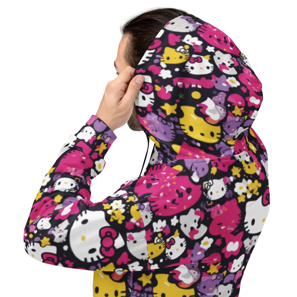 Neon Kitty Carnival on Hoodie — Back