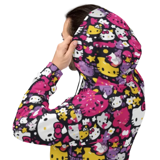 Neon Kitty Carnival on a Hoodie