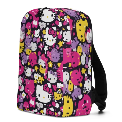 Neon Kitty Carnival on Minimalist Backpack