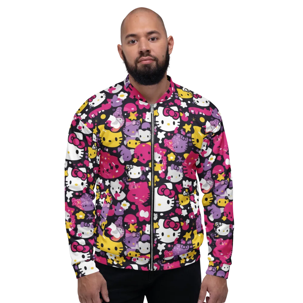 Neon Kitty Carnival on Bomber Jacket — Front