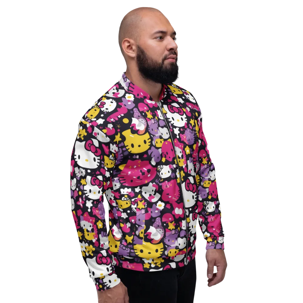 Neon Kitty Carnival on Bomber Jacket — Right