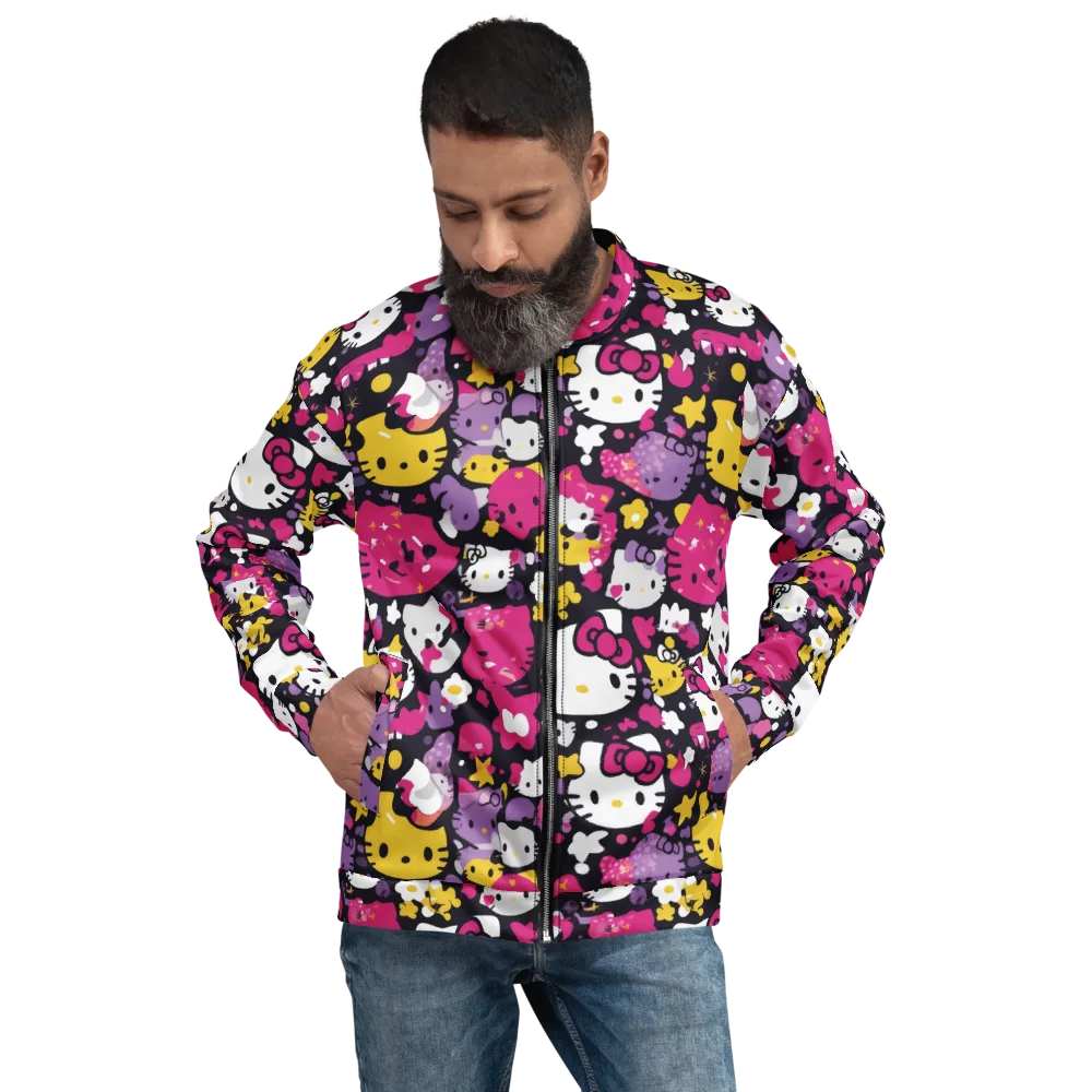 Neon Kitty Carnival on Bomber Jacket — Front