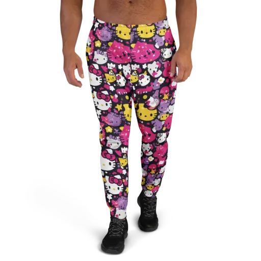 Neon Kitty Carnival on a Men's Joggers