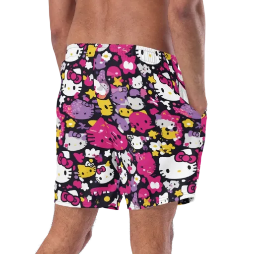 Neon Kitty Carnival on a Swim Trunks