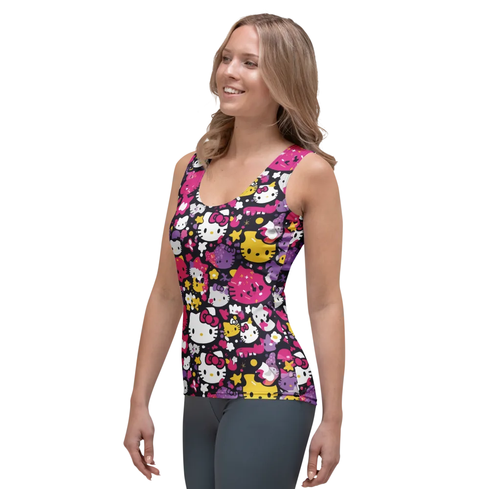 Neon Kitty Carnival on Women's Tank Top — Left Front