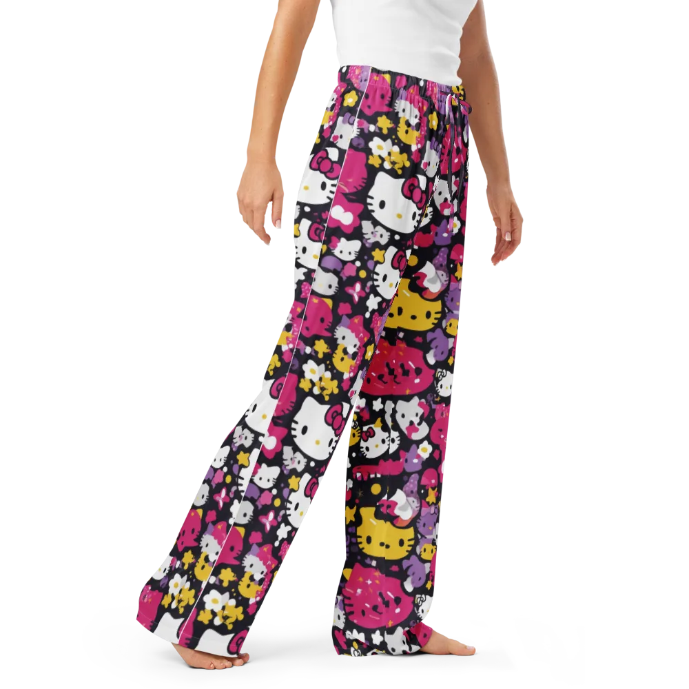 Neon Kitty Carnival on Women's Pajama Pants — Right Front
