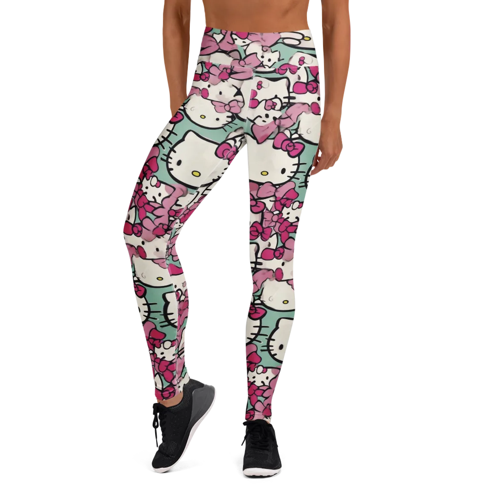 Bowberry Parade on Yoga Leggings — Front