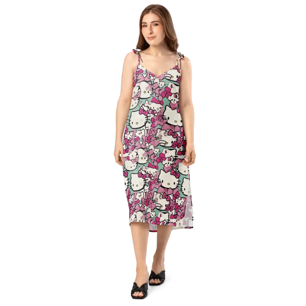 Bowberry Parade on Slip Dress — Front