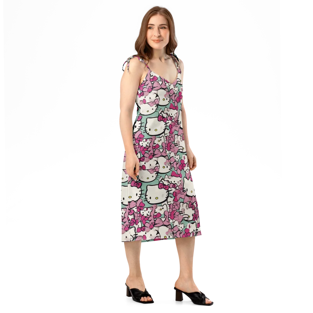 Bowberry Parade on Slip Dress — Right Front