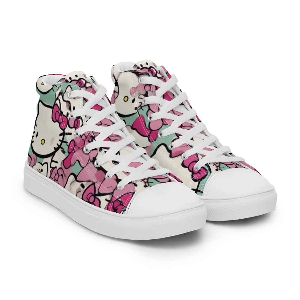 Bowberry Parade on Men's High Top Canvas Shoes — Right Front