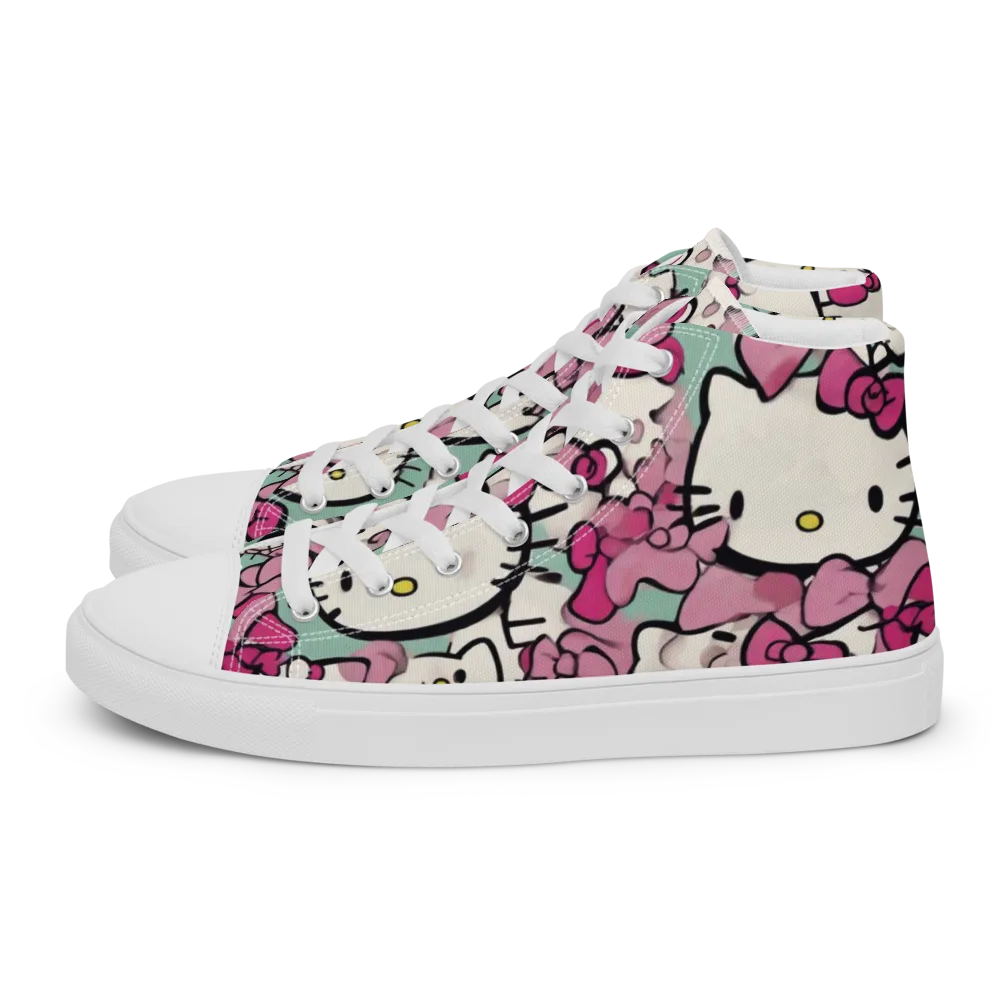 Bowberry Parade on Men's High Top Canvas Shoes — Left