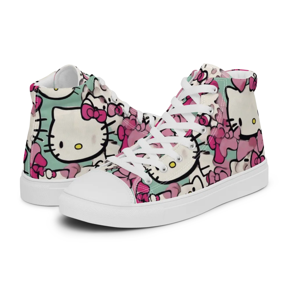 Bowberry Parade on Men's High Top Canvas Shoes — Left