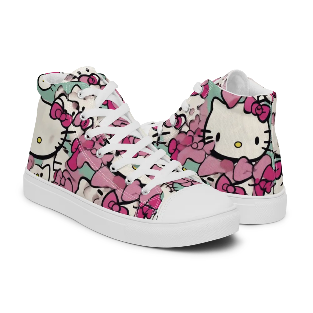 Bowberry Parade on Men's High Top Canvas Shoes — Right
