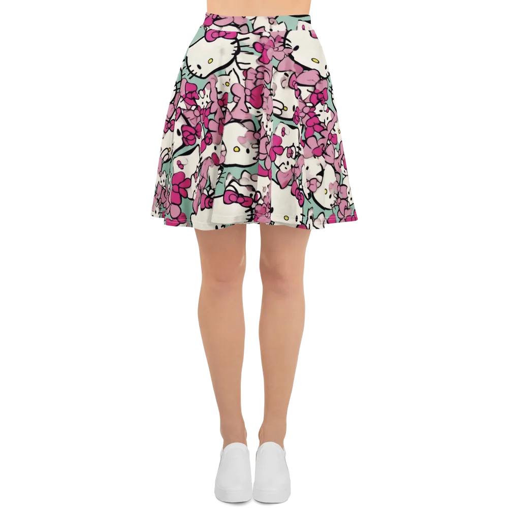 Bowberry Parade on Skater Skirt — Front