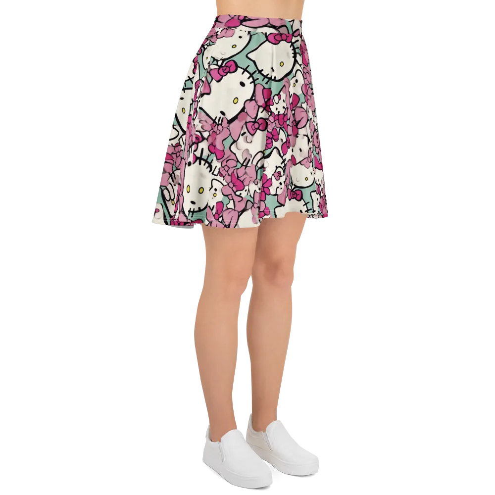 Bowberry Parade on Skater Skirt — Right