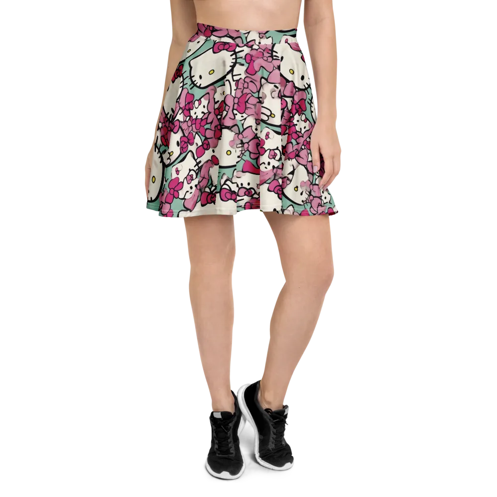 Bowberry Parade on Skater Skirt — Front