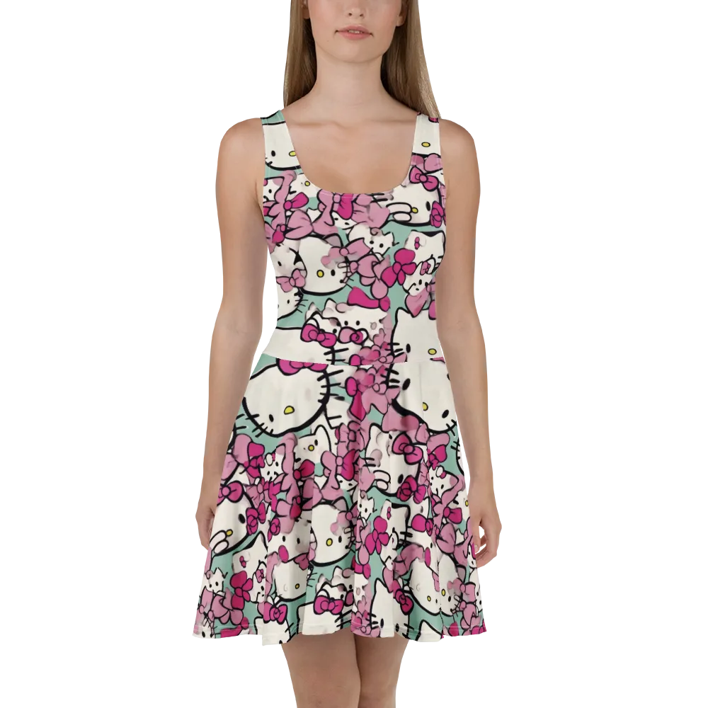 Bowberry Parade on Skater Dress — Front
