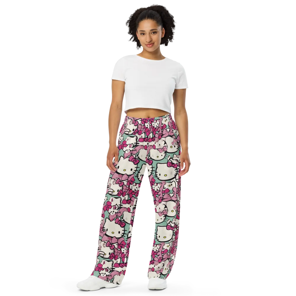 Bowberry Parade on Wide-Leg Pants — Front