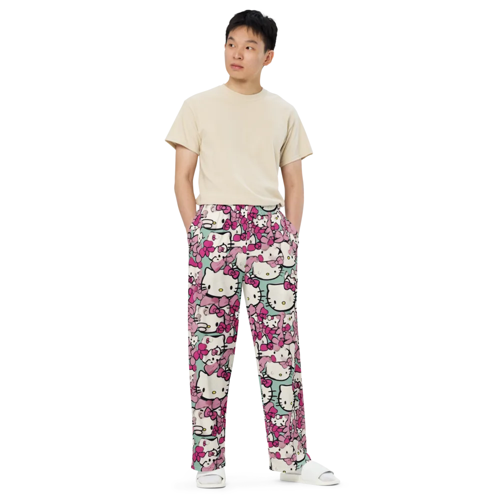 Bowberry Parade on Wide-Leg Pants — Front